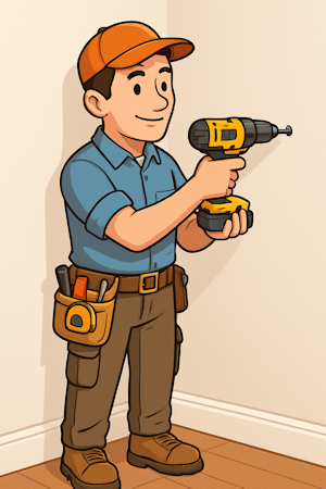 Illustration man handling drill